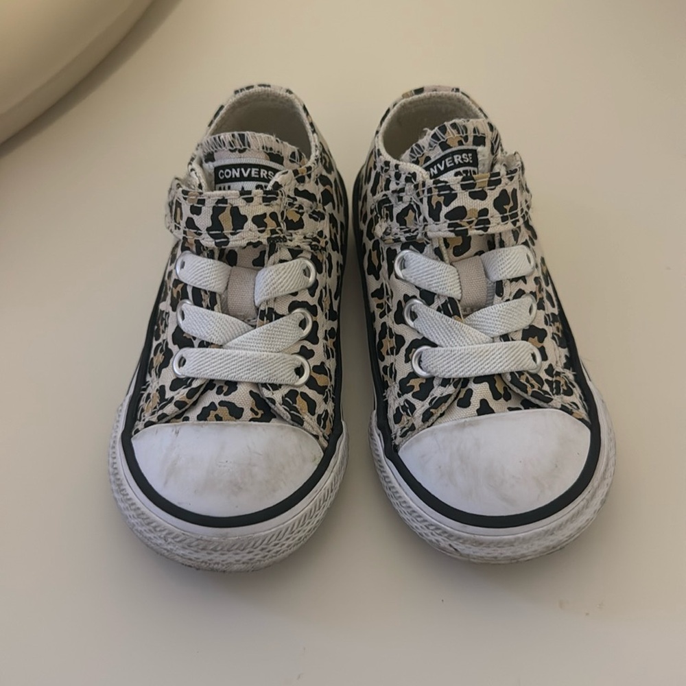 Cheetah print toddler converse